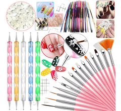 Combo Decoración Uñas Pinceles Cintas Dotting Super Oferta!