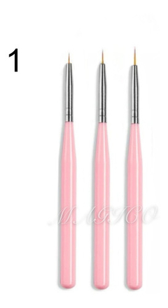 Set 3 Pinceles Liners Para Nail Art Deco Uñas - M&Q REGALOS