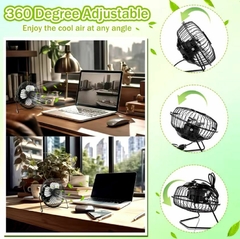 Ventilador Usb Metal Cabezal Ajustable Escritorio Hogar Mesa