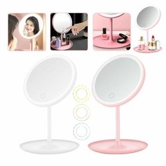 Espejo Maquillaje Makeup Luz Led Circulo Touch Tactil Usb