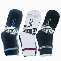 Pack X3 Pares Medias Soquetes Deportivas Sport Hombre Cortas - comprar online