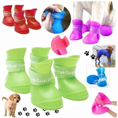 Zapatitos Botitas Para Perros Antideslizante Lluvia Silicona