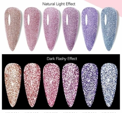 Semipermanente Reflectivo Laser Drill Con Glitter Uvled Uñas - comprar online