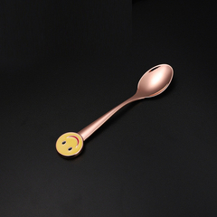 X1 Cucharita Para Postre Rosa Gold Emoji Acero Inoxidable - comprar online