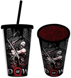 God of War - Kratos - Copo com Canudo 500 Ml