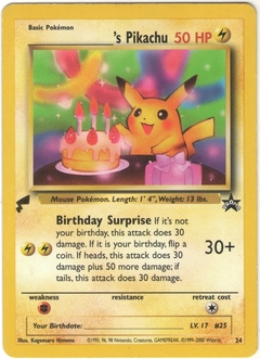 Pikachu - Black Star Gold Tail Birthday PR 024/053 ING Levemente Usado