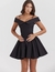 Vestido preto curto plissado feminino - comprar online