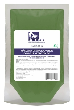 ARGILA VERDE COM CHA VERDE DERMARE CORPORAL FACIAL 1KG DETOX