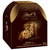 Panettone Lindt Duplo Chocolate de 400g, apresentando a embalagem e uma fatia do produto com gotas de chocolate ao leite e chocolate amargo.