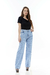 Calça jeans wide leg 100% algodão