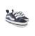 Tênis Confort de Bebê | Preto/Azul com listra branca - Passinhos Baby