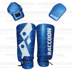 Equipo para arquero de hockey sobre césped con kickers, legguards y guantes Raccoon