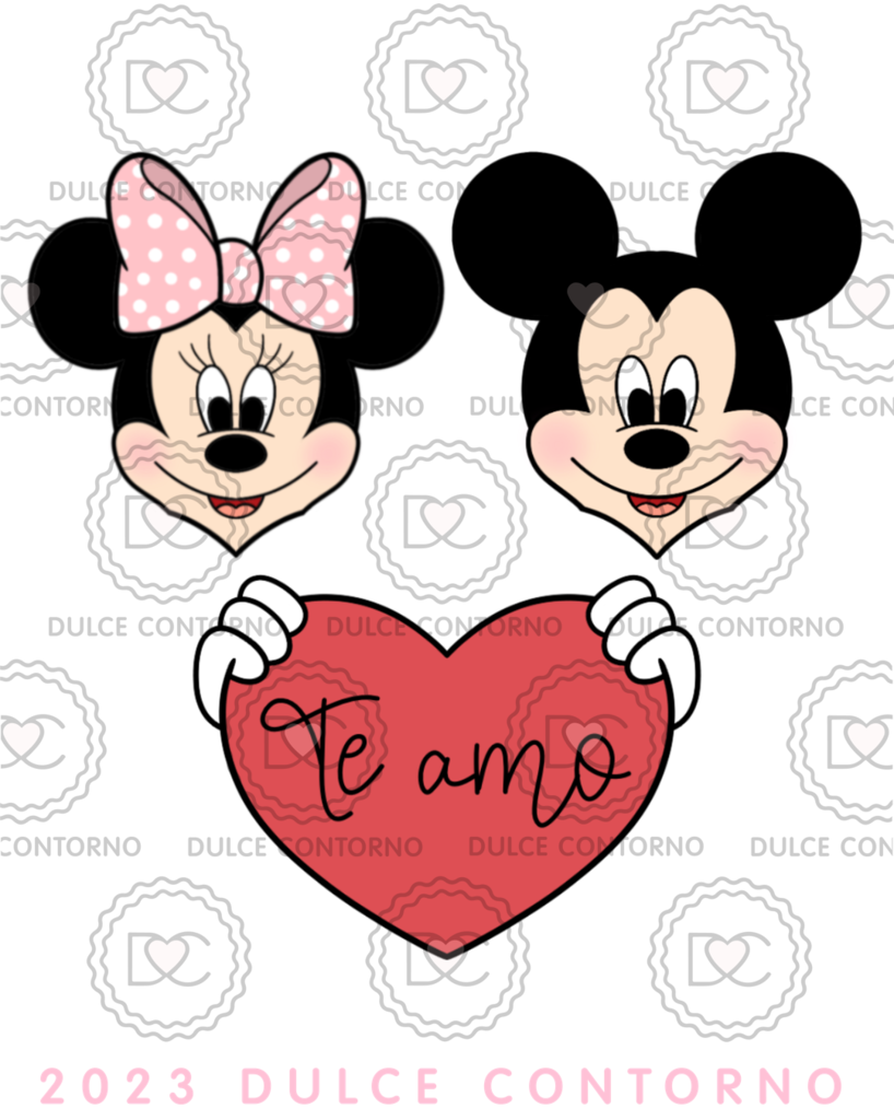 Set Mickey y Minnie mouse corazón 2023