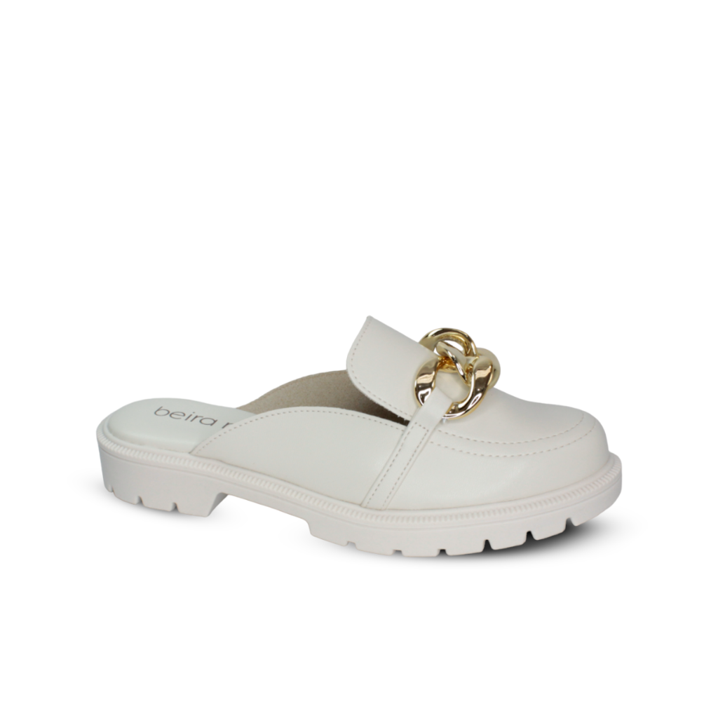 Sapato Mule Beira Rio Napa Turim Feminino Branco Off