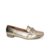 Sapato Vizzano Mocassim Napa Metal Feminino Dourado