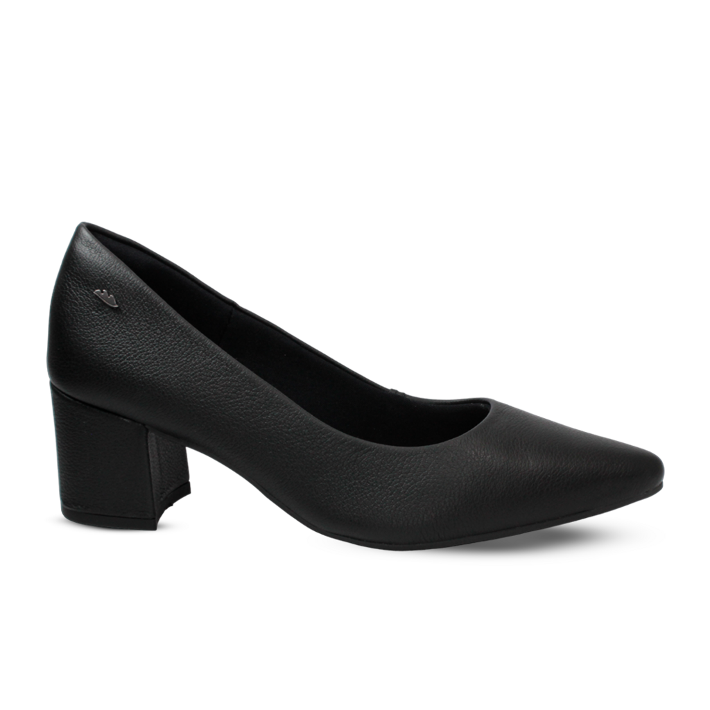 Sapato Dakota Couro Vincent Salto Bloco Feminino Preto