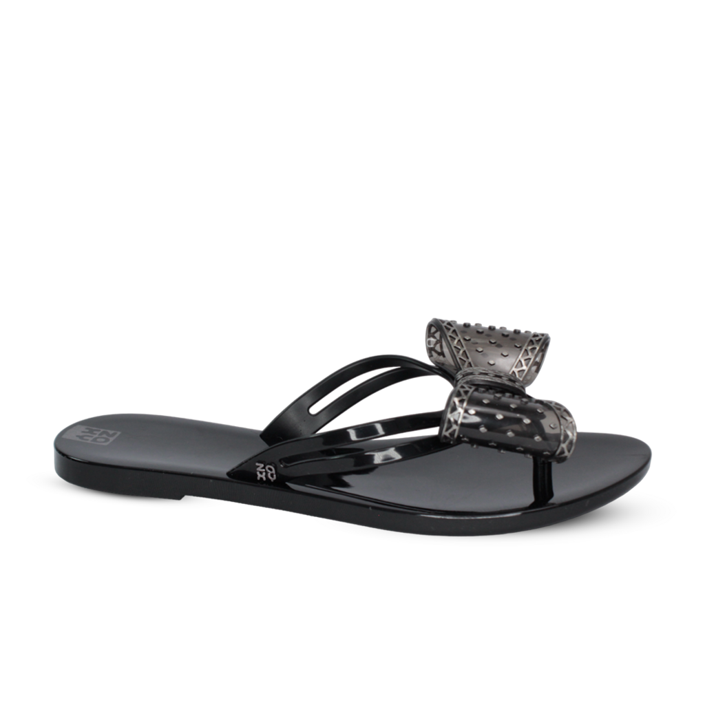 Chinelo Zaxy Rasteiro Crystal Feminino Preto