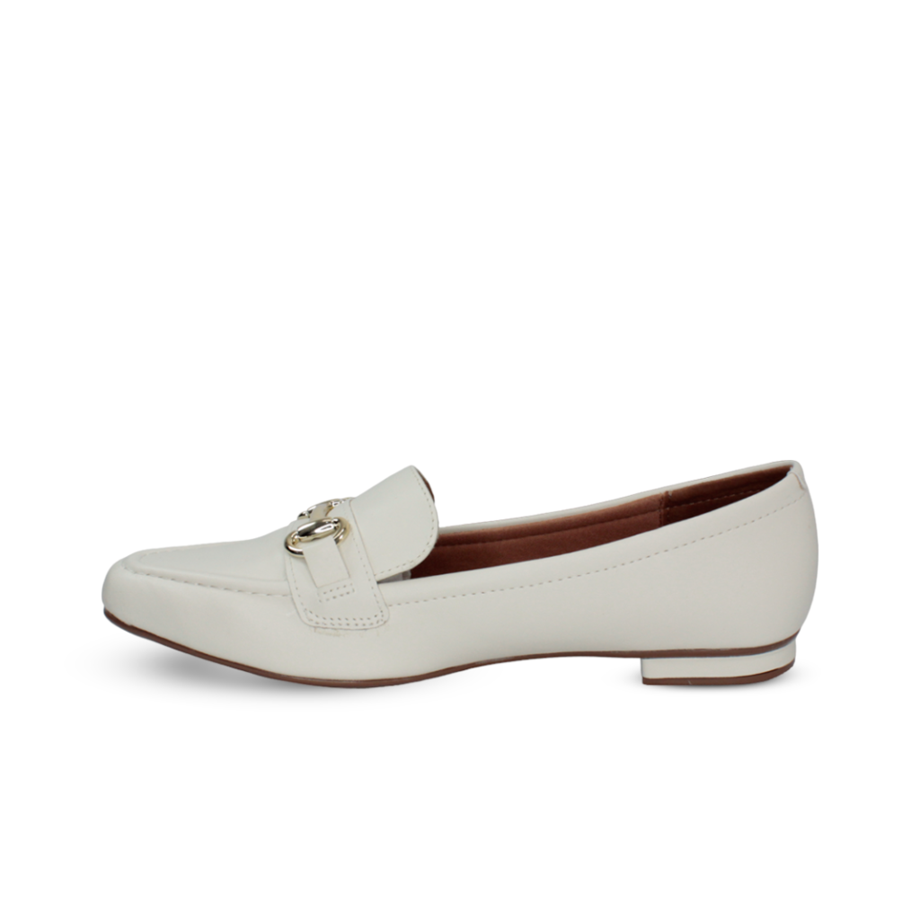 Sapato Vizzano Mocassim Napa Pélica Feminino Branco Off - comprar online