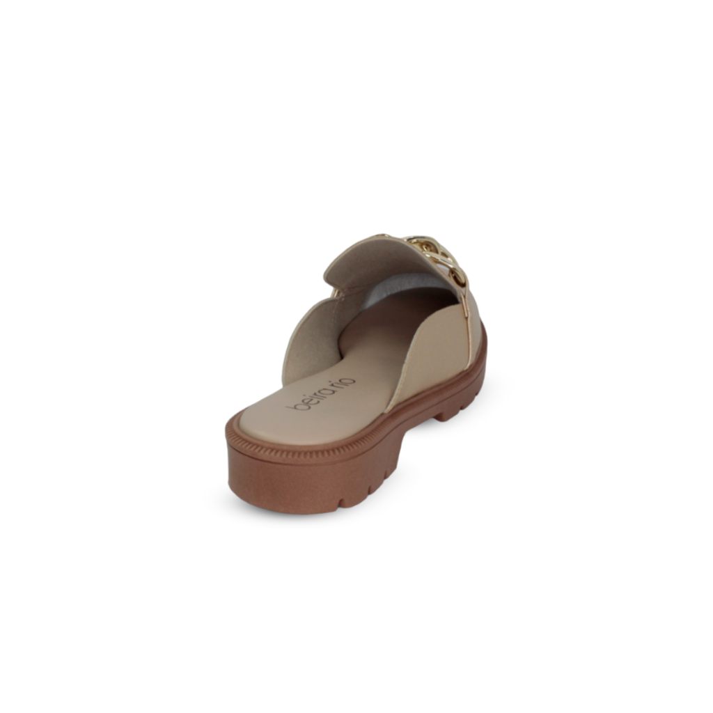 Sapato Mule Beira Rio Napa London Feminino Dourado -  Marsol Calçados Online
