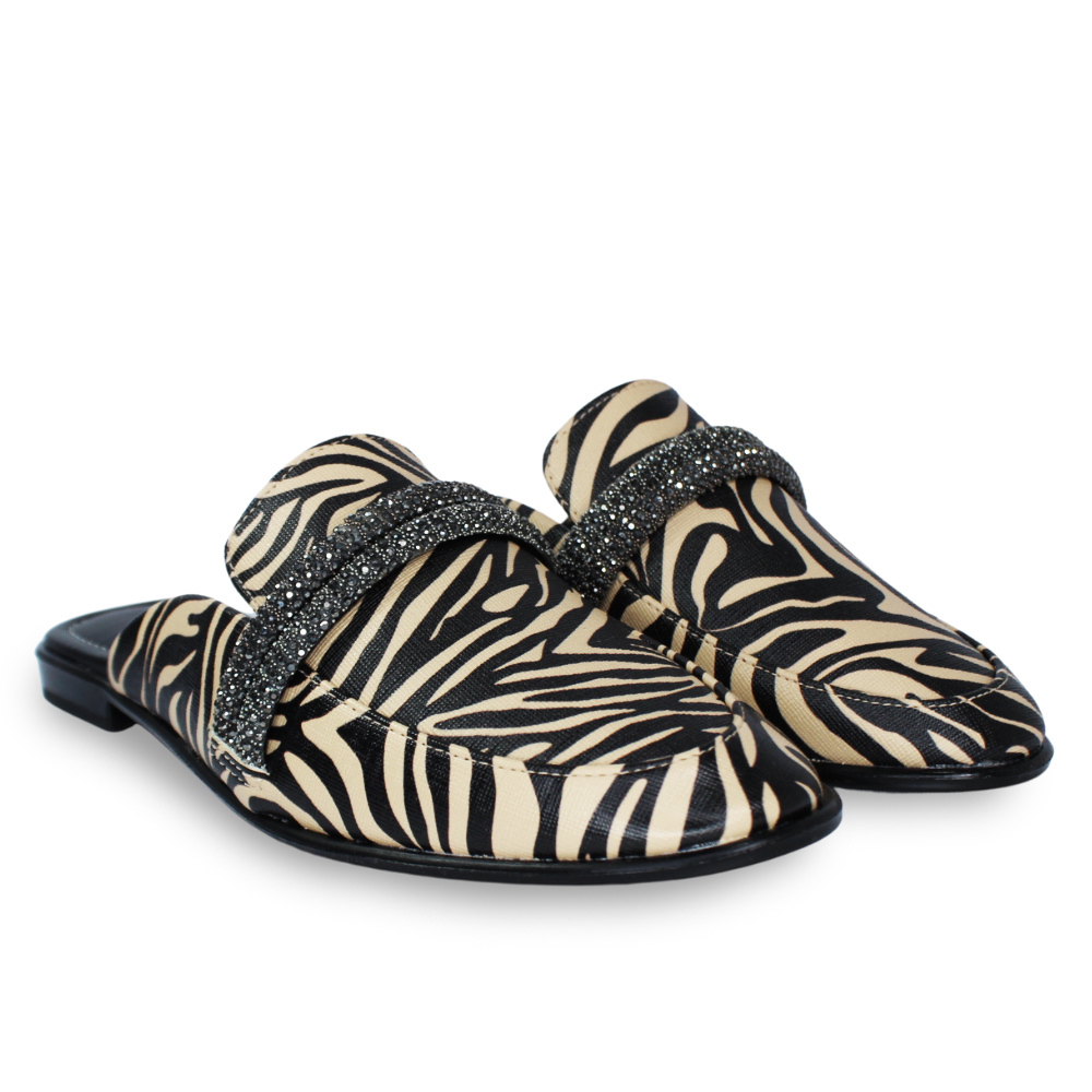 Tamanco Mule Vizzano Napa Zebra Feminino - loja online