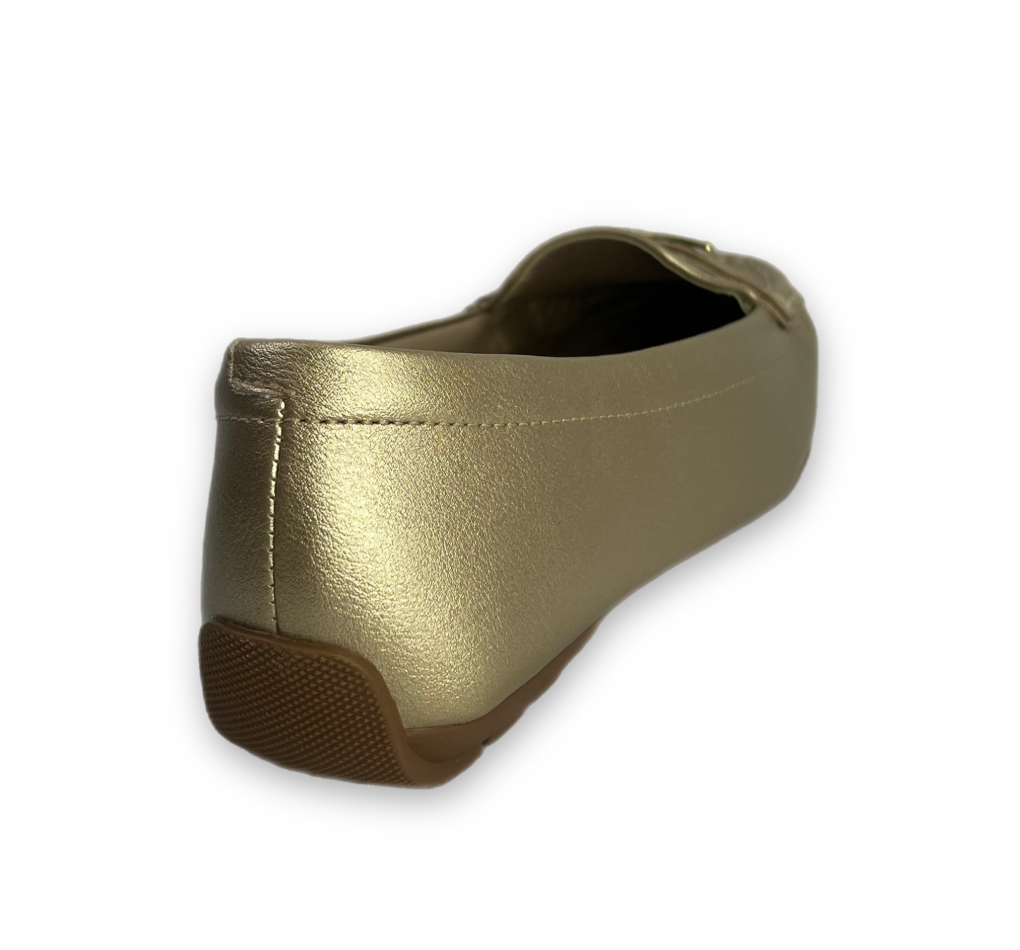 Sapato Modare Mocassim Napa Viena Feminino Dourado -  Marsol Calçados Online