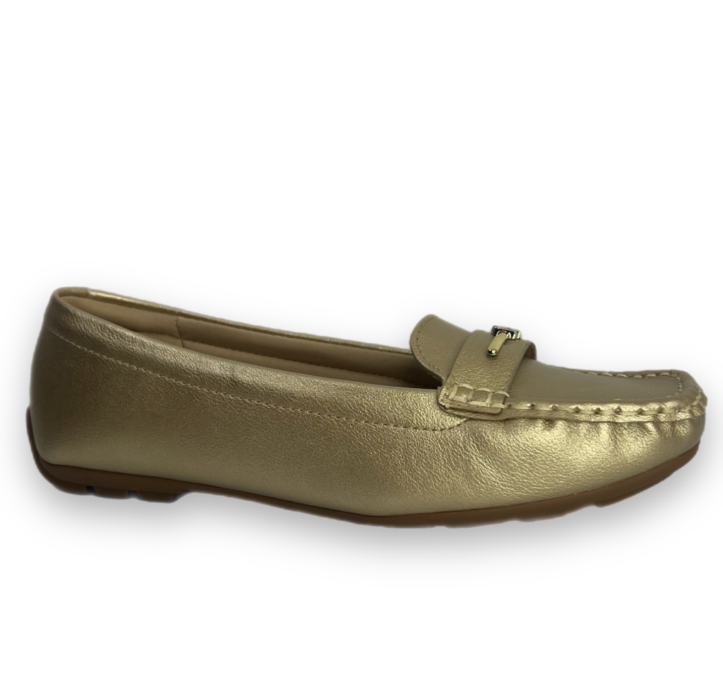 Sapato Modare Mocassim Napa Viena Feminino Dourado