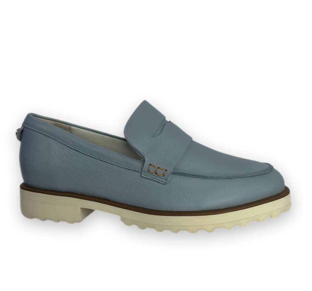 Sapato Parô Couro All Day Soft Feminino Azul Claro