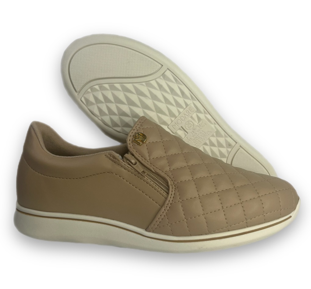 Sapato Modare Ultraconforto Napa Strech Feminino Bege - loja online