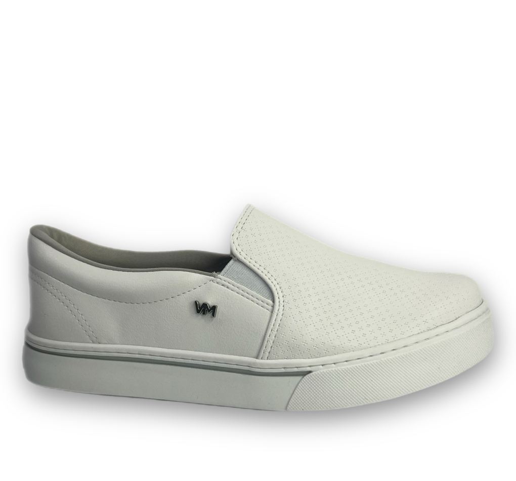 Tênis Via Marte Slip On Napa Flower Feminino Branco