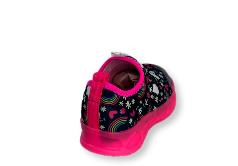 Tênis Novopé Baby Slip On Lycra Flores Led Menina Pink/ -  Marsol Calçados Online