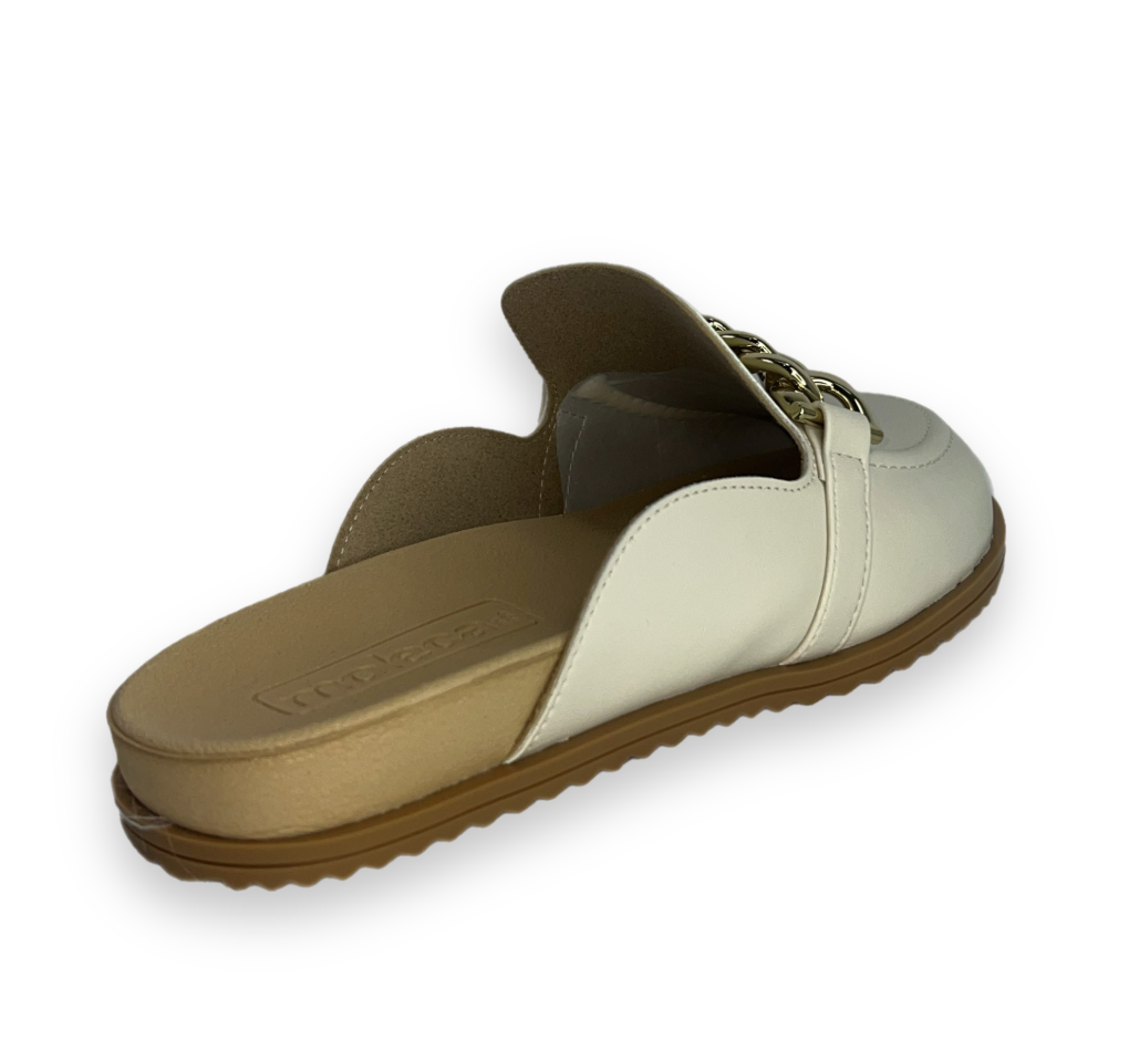 Sapato Mule Moleca Napa Turim Feminino Branco Off -  Marsol Calçados Online