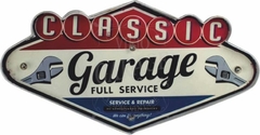 Escudo De Chapa Vintage Retro Classic Garage - 45x23cm