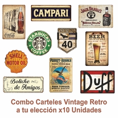 Combo Chapas Retro Vintage Decorativos Surtido X 10 Unid