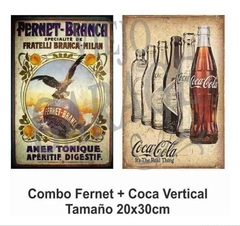 Combo Chapas Vintage 20x30cm X 2 Unid - Fernet + Coca 2