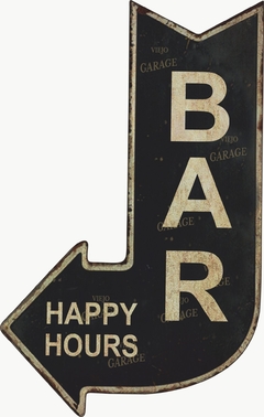 Flecha De Chapa Vintage Bar Curva 37x59cm
