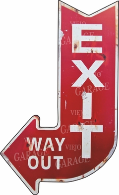 Flecha De Chapa Vintage Exit - Tamaño 36x60cm