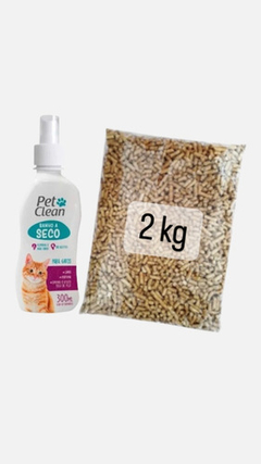 Kit Granulado Higiênico Gatos 2kg + Banho A Seco 300ml *prom