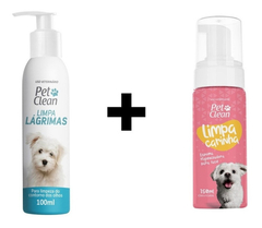Kit Espuma Higienizadora Pet+limpador De Lágrimas Pet Clean