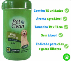 Kit 3 Lenço Umedecido Pet Clean Para Cães E Gatos na internet