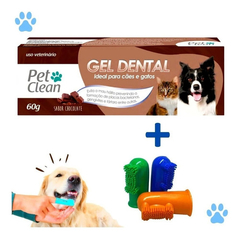Imagem do Kit Gel Dental + Spray Bucal + Escova Dedeira Pet Clean