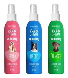 Kit 3 Perfume Pet Clean Macho, Filhotes E Fêmea Pet