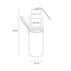 Cilindro de vidrio de 500ml y jareta de tela GAPER