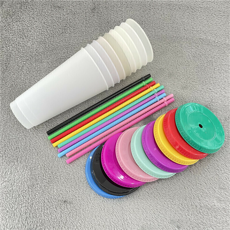 Paquete de Vasos Magicos Cambian Color con Tapa y Popote (5 Vasos) :  : Bebé