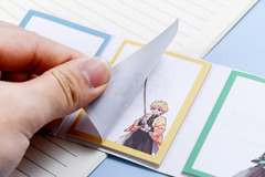 Kit com 4 Blocos de Anotações Anime Demon Slayer Sticky Notes Memo Pad - 80 Folhas