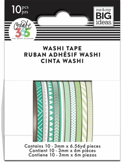 Fita Adesiva - Kit Skinny Washi Tape - Green Hues - The Happy Planner - comprar online