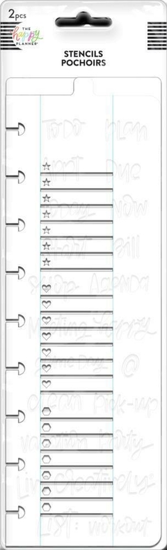 Réguas de Estencil Funcional - Snap-In Stencil Bookmarks - The Happy Planner