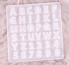 Molde de Silicone Alfabeto Mini Letras e Numeros