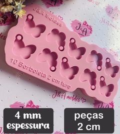 Molde de Silicone 10 Borboletas 2cm com Furo - comprar online