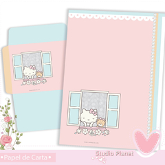 Papel de Carta Hello Kitty (04 Papéis e 02 Envelopes)