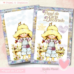 Papel de Carta Sarah Kay (Capinha e 04 Papéis Decorados)